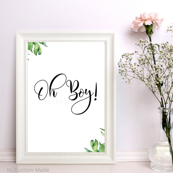 Oh Boy Baby Shower Party Decor Sing - Amazing Oh Boy Baby Shower Decor Sign - Greenery Baby Shower Decorations Sign - Eucalyptus Baby Shower Decor Party Sign - Oh Boy Decorations Sign