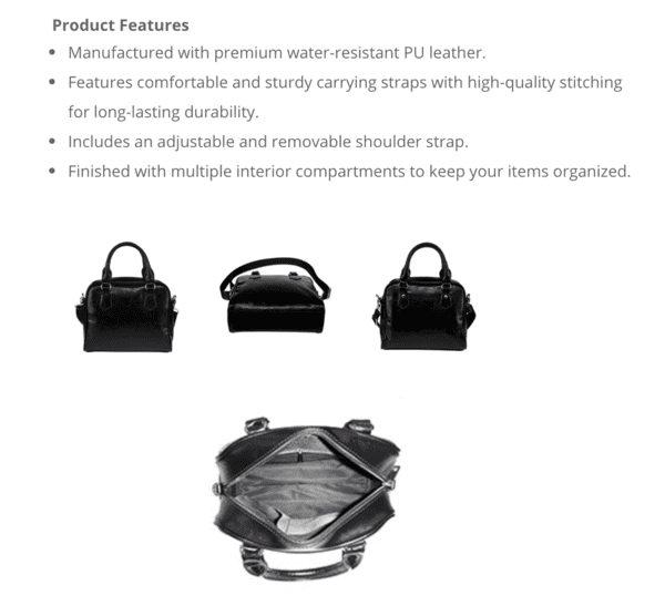 Betty (A6) Theme Women Fashion Shoulder Handbag Black Vegan Faux Leather