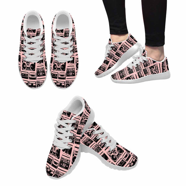 Model020 Women’s Sneaker 80s Boombox Light Pink and Black - STUDIO 11 COUTURE