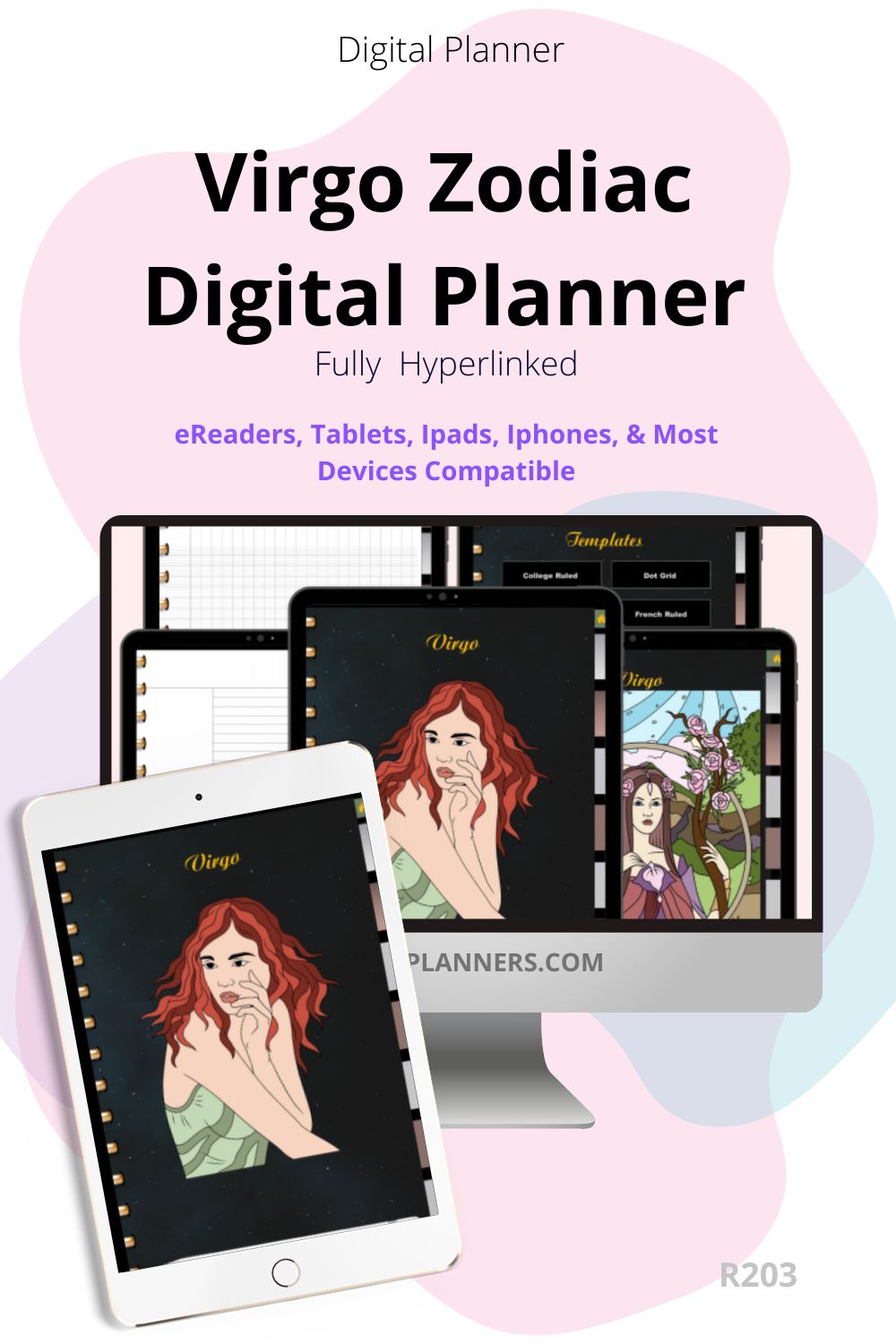 Virgo Digital Planner, Undated Digital Planners - Goodnotes Planner Xodo Notability Noteshelf - iPad Planner Android Planner. R203