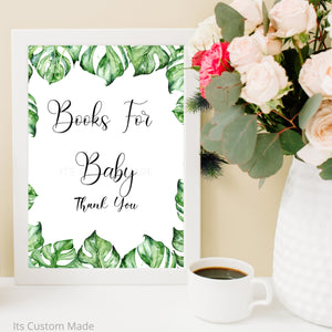 Books For Baby Party Wall Art Printable - Natural Baby Shower Wall Art Signage - Baby Shower Book Basket Sign Printable Decor -  Baby Shower Party Decorations - Printable Wall Art Decor