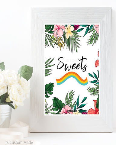 Copy of Tropical Sweets Table Sign - Printable Bridal Shower Decor - Neutral Boho Floral Decorations - Bohemian Bridal Brunch Decor - Printable Signage