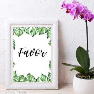Favor Table Wall Art Sign - Favors Printable Sign - Floral Girls Baby Shower Art Wall Decorations - Pink and Gold Shower Wall Decor - Please Take a Favor Wall Art Sign - Floral Wall Art Sign