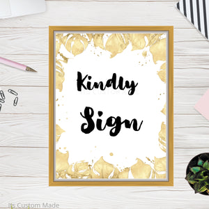 Guest Book Table Wall Art Sign - Kindly Sign the Guest Book Party Wall Art Sign - Please Sign the Guestbook Printable Wall Art  -  French Market Baby Shower Printable Wall Art Decorations