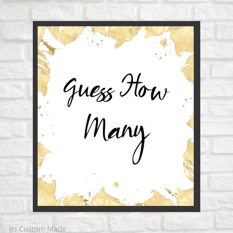 Amazing Guessing Game Party Sign - Safari Baby Shower Printable Wall Art Decor - Baby Shower Printable Games Wall Art - Green and Black Jungle Baby Printable Wall Art Shower Decorations
