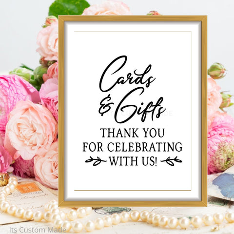 Cards and Gifts Sign/ Wedding Signs For Your Wedding/ Bar Signs/ Wedding Party Decorations/ Wedding Printable Sign