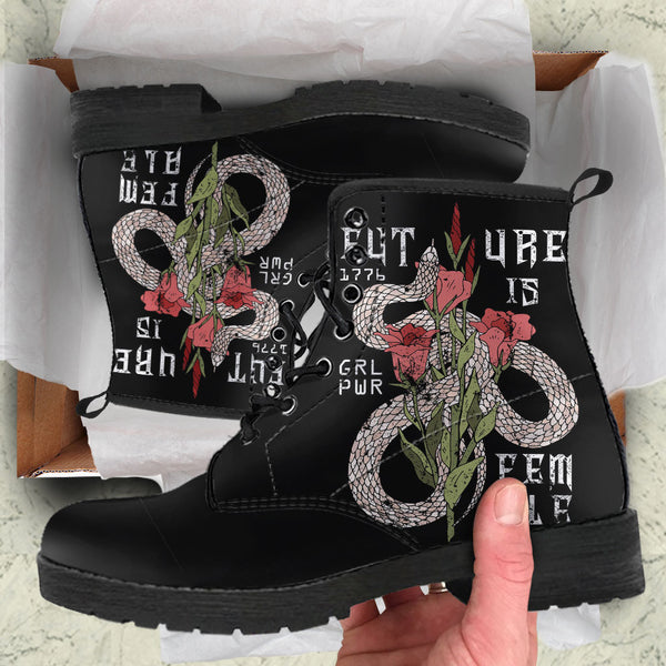 Future Is Female Womens Leather Boots - STUDIO 11 COUTURE