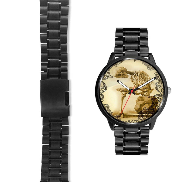 Limited Edition Vintage Inspired Custom Watch Thinking Skeleton Anatomy 1.8