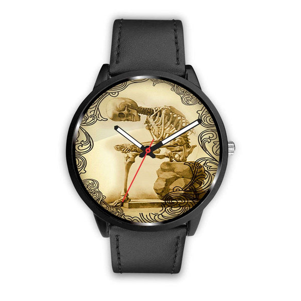 Limited Edition Vintage Inspired Custom Watch Thinking Skeleton Anatomy 1.8