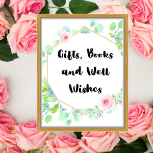 Gifts, Books and Well Wishes Printable Wall Art Sign - Baby Shower Gift Table Printable Sign - Books for Baby Wall Art Printable - Forest Creatures Baby Shower Wall Art Decor - Boy Baby Shower Printable Sign