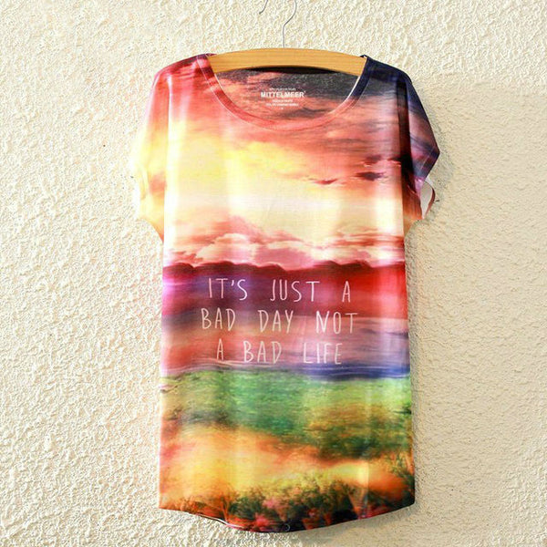 KaiTingu 2016 Brand New Fashion Harajuku Animal Cat Print Shirt O-Neck Short Sleeve Women Tops