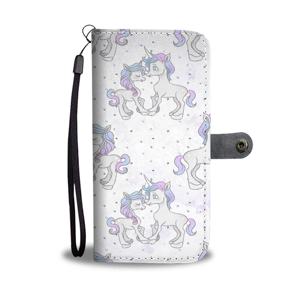 Custom Phone Wallet Available For All Phone Models Unicorn In Love Phone Wallet Case