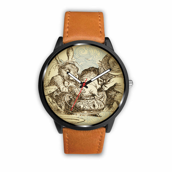 Limited Edition Vintage Inspired Custom Watch Alice in Wonderland Mad Hatter & Mad Hare Tea Party 10.2