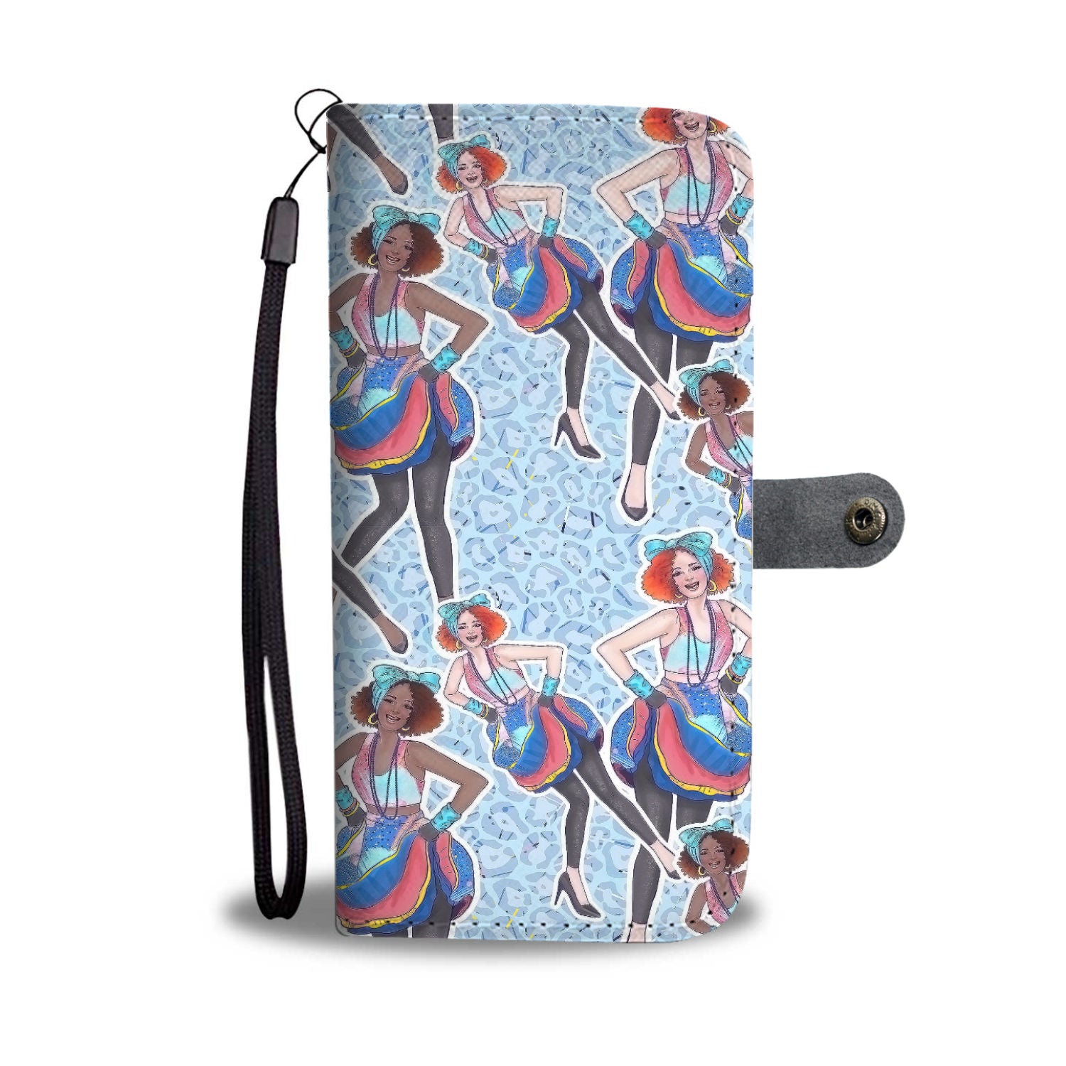 Custom Phone Wallet Available For All Phone Models 80's Fashion 3 Phone Wallet