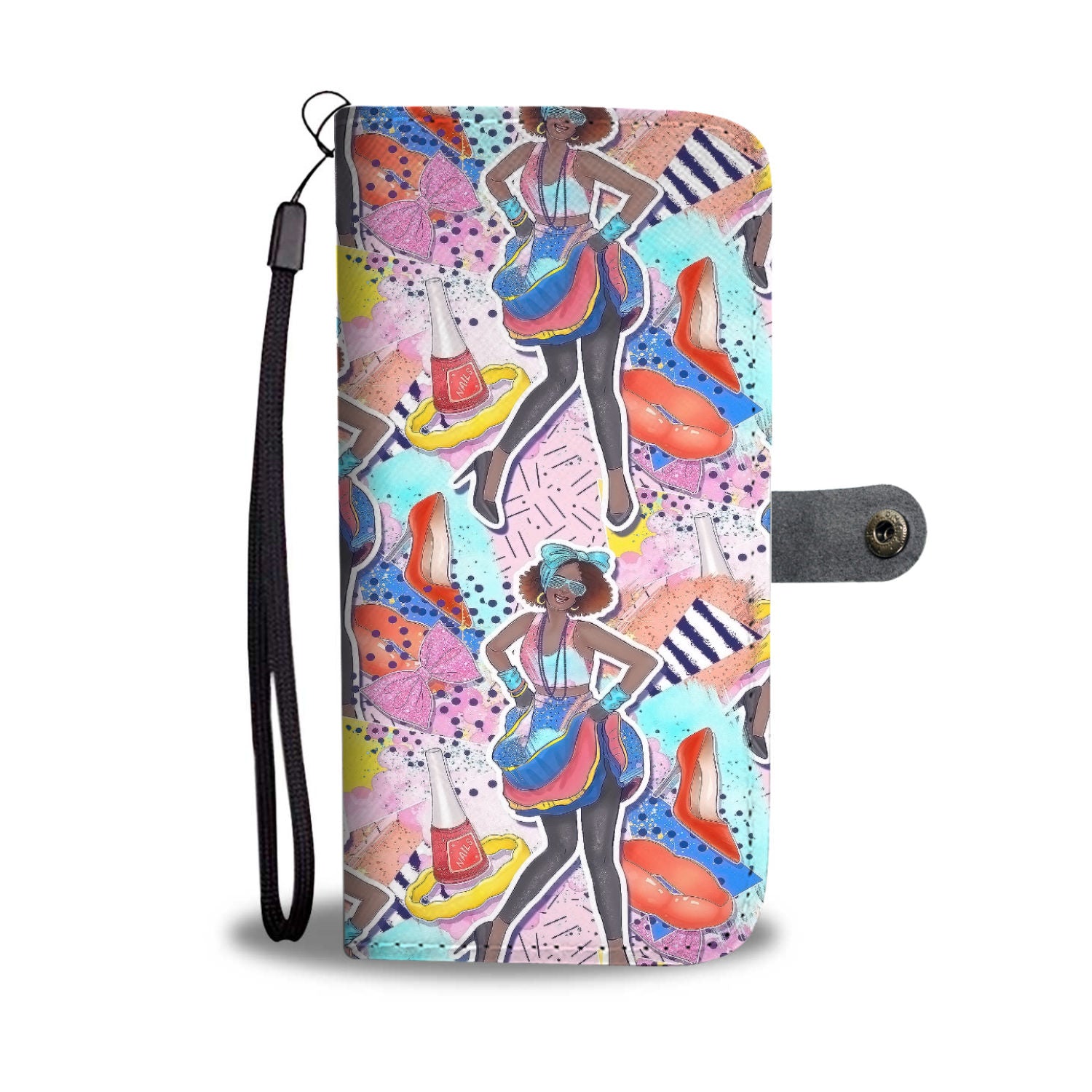 Custom Phone Wallet Available For All Phone Models 80's Fashion 8 Phone Wallet