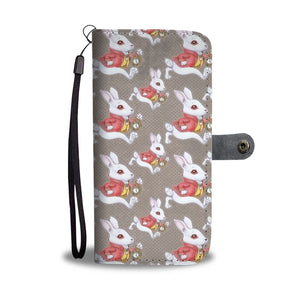 Custom Phone Wallet Available For All Phone Models Alice Rabbit Brown Phone Wallet