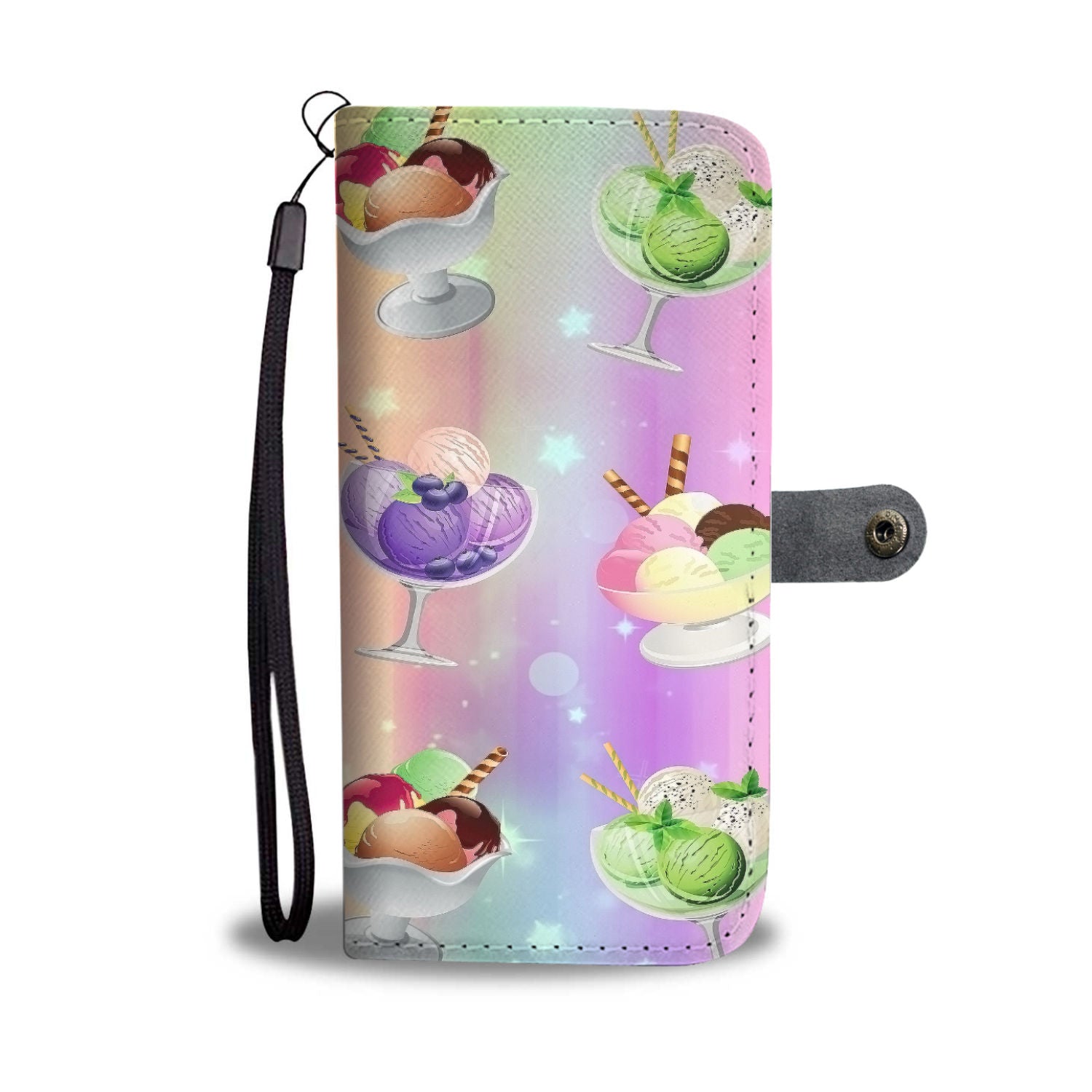 Custom Phone Wallet Available For All Phone Models Ice Cream 10 Phone Wallet