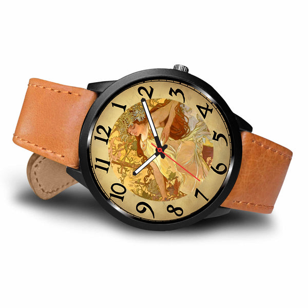Limited Edition Vintage Inspired Custom Watch Alfred Mucha Clock 1.25