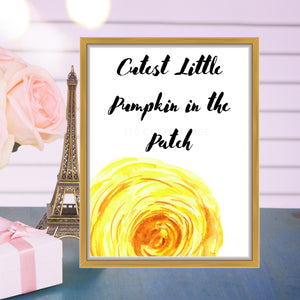 Cutest Little Pumpkin in the Patch Party Decor Sign - Fall Pumpkin Baby Shower Party Decoration Sign - Pumpkin Party Decor Sign - Fall Baby Shower Printable Decor Signage