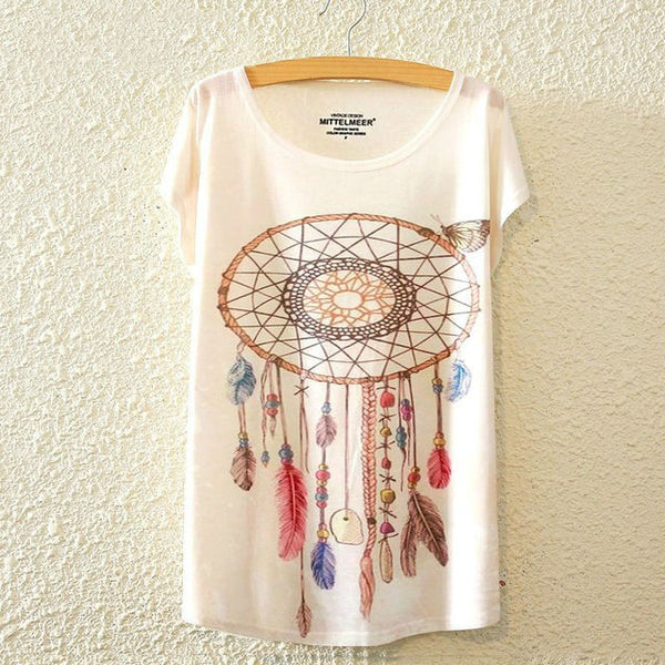 KaiTingu 2016 Brand New Fashion Harajuku Animal Cat Print Shirt O-Neck Short Sleeve Women Tops