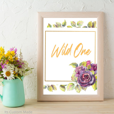 Wild One Signs - Wild One Party Decor - Wild and One Party - First Birthday Sign - Child First Birthday - New Born - Birthday Sign - Birthday Fact - Birthday Signs