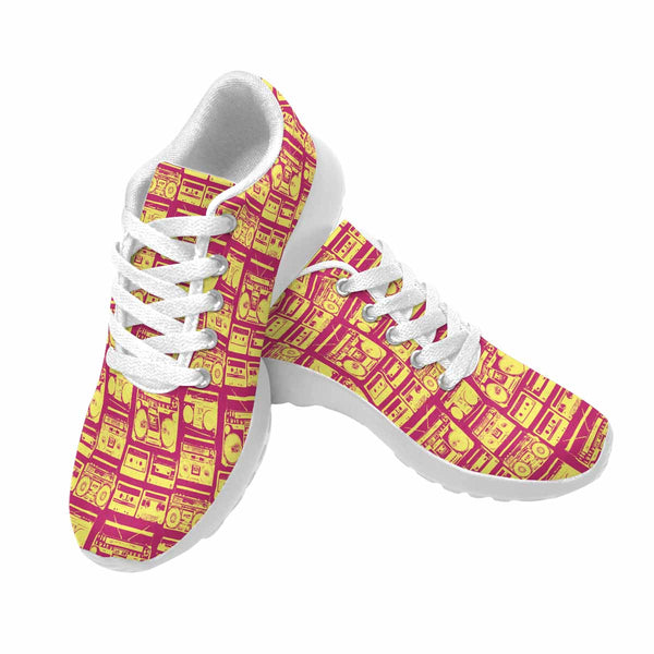 Model020 Women’s Sneaker 80s Boombox Hot Pink and Yellow - STUDIO 11 COUTURE