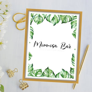 Amazing Mom-osa Bar Decor Sign - Baby Shower Mimosa Bar Printable Sign - Gender Neutral Baby Shower Party Decor -  Sign for Baby Shower - Greenery Party Decor Sign