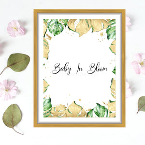 Baby In Bloom Shower Printable Decor Sign - Greenery Baby Shower Decor Sign - Baby In Bloom Party Printable Decor Sign - Awesome Botanical Baby Shower Decor Sign - Baby Shower Decor Sign