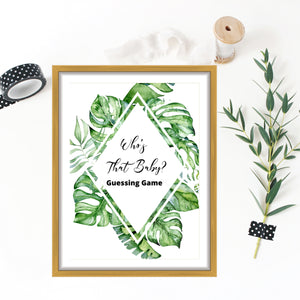 Who's That Baby Guessing Awesome Game Decor Sign - Printable Baby Shower Activity Decor Sign - Eucalyptus Baby Shower Party Decorations Sign - Gender Neutral Party Decor Sign