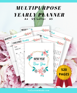 PLANNER Multipurpose Yearly, Monthly, Weekly, Daily Goals Journal