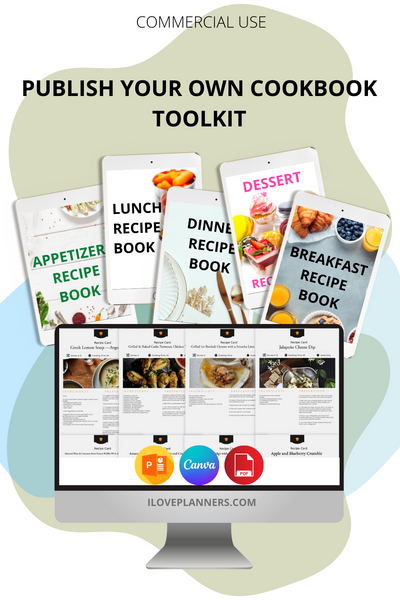 PUBLISH YOUR OWN RECIPES BOOK TOOLKIT, BREAKFAST, LUNCH, DINNER, APPETIZERS, DESSERTS, EBOOK, Instant Download, Digital ebook, R43