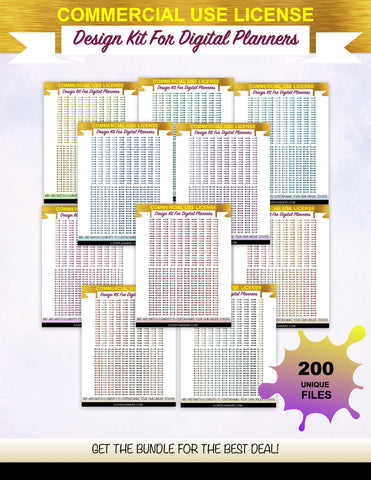 Glitter Coils, Spirals, Design Kit for Digital Planners, Customize Your Digital Planners, Commercial Use OK, Digital Planners, Digital Journals, Compatible for PC, Mac, Canva