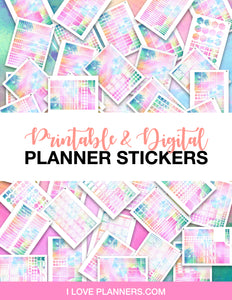 PLANNER STICKER BUNDLE - PASTEL WATERCOLOR - QUICKLY MAKE PLANNER STICKERS IN NO TIME