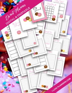 Donut Printable Planner and Journal/ GoodNotes, Xodo, Digital Journal, iPad Planner, tablet Planner Digital Planner Stickers