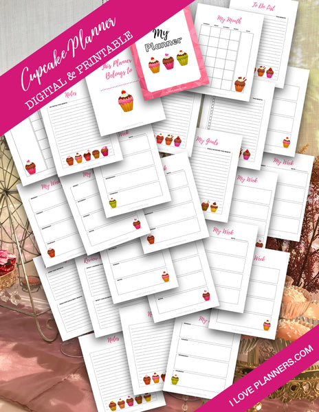 Cupcake Digital Planner and Journal/ GoodNotes, Xodo, Digital Journal, iPad Planner, tablet Planner Digital Planner Stickers