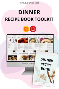 DINNER RECIPE BOOK, EBOOK, Instant Download, Digital ebook, R45
