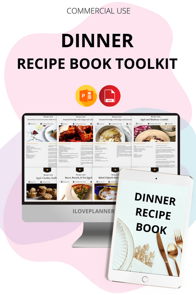 DINNER RECIPE BOOK, EBOOK, Instant Download, Digital ebook, R45