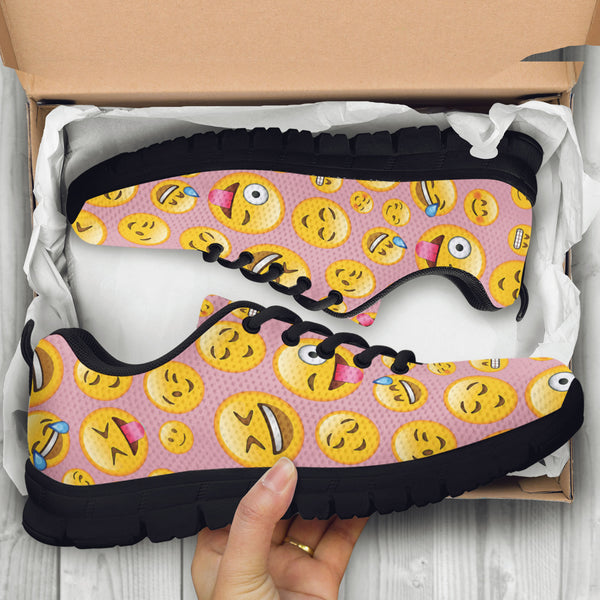Emoji Happy Womens Athletic Sneakers