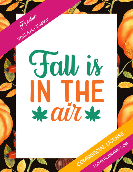 FREE Fall Wall Art, Poster, Digital Printable, Stationary, Scrapbooking