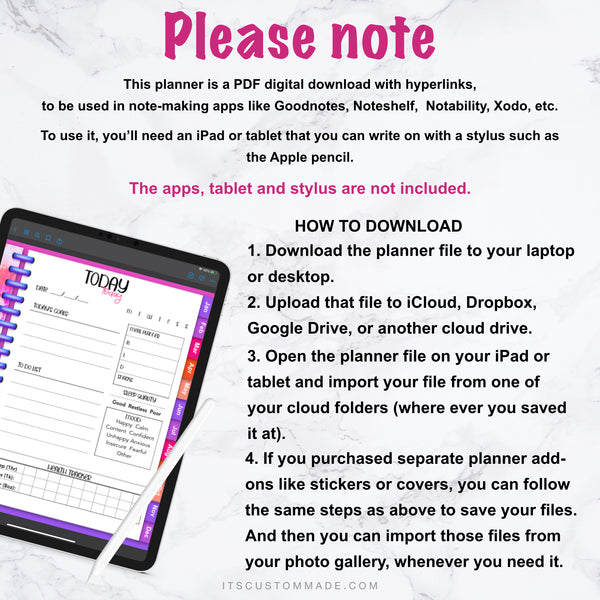 GIVEAWAY: Undated Digital Planner II / GoodNotes, Xodo, Digital Journal, iPad Planner, tablet Planner Digital Planner Stickers