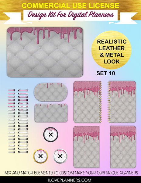 Pink Tufted Cake Digital Planners, Spirals, Coils, Customize Your Digital Planners, Commercial Use OK, Digital Planners, Digital Journals, Compatible for PC, Mac, CANVA. #48