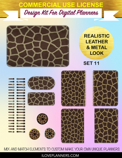 Safari Animals Pattern for Digital Planners, Spirals, Coils, Customize Your Digital Planners, Commercial Use OK, Digital Planners, Digital Journals, Compatible for PC, Mac, CANVA. #4