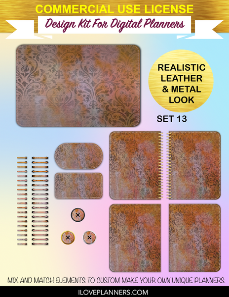 Autumn Ephemera Cover Kit for Digital Planners, Spirals, Coils, Customize Your Digital Planners, Commercial Use OK, Digital Planners, Digital Journals, Compatible for PC, Mac, Canva. #127