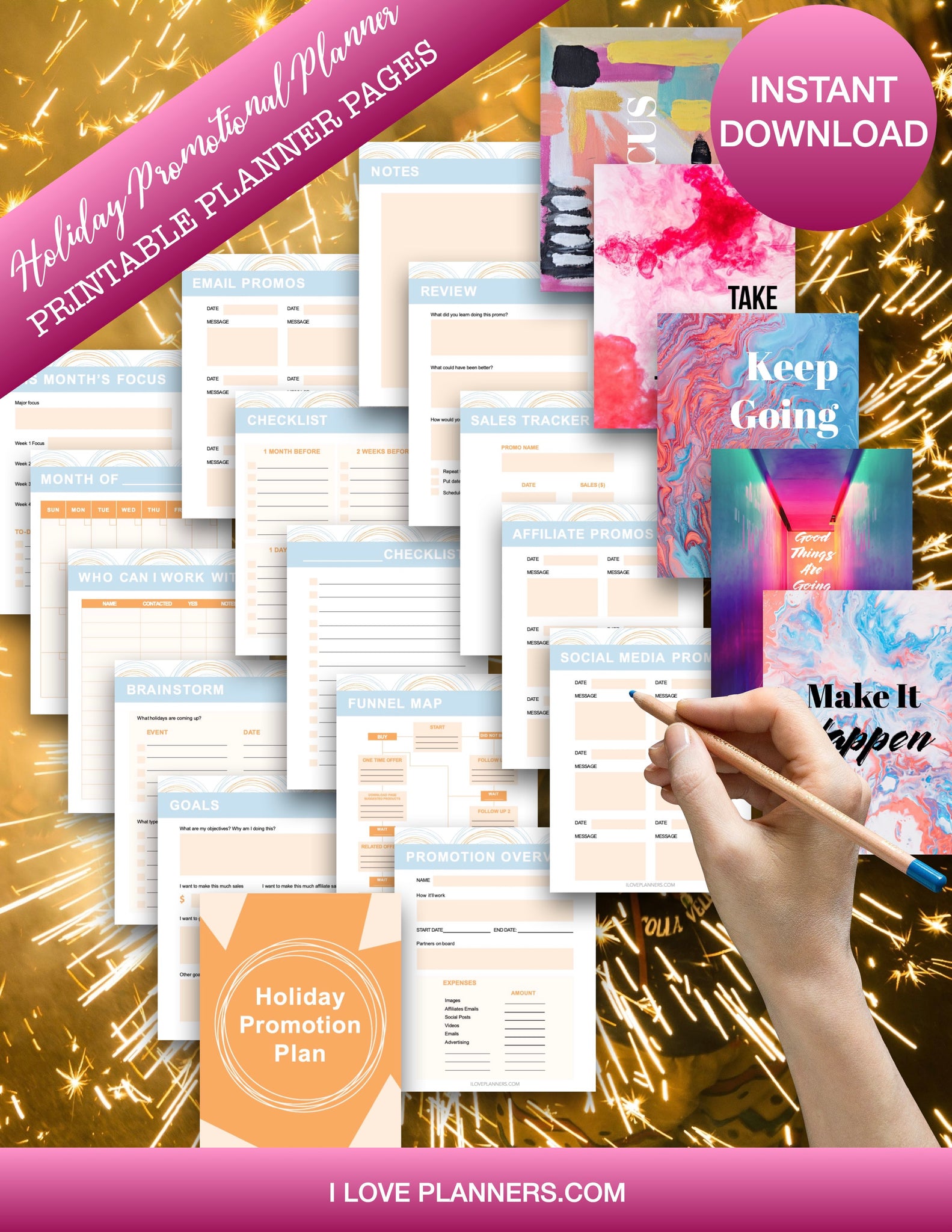 ALL Holidays Promotional Planner/ Printable Planner and Journal/ Journal, Planner, DIY, Print At Home, Digital Download