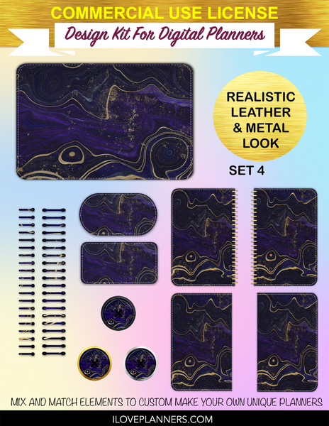 Lapis Lazuli Digital Planners, Spirals, Coils, Customize Your Digital Planners, Commercial Use OK, Digital Planners, Digital Journals, Compatible for PC, Mac, CANVA. #66
