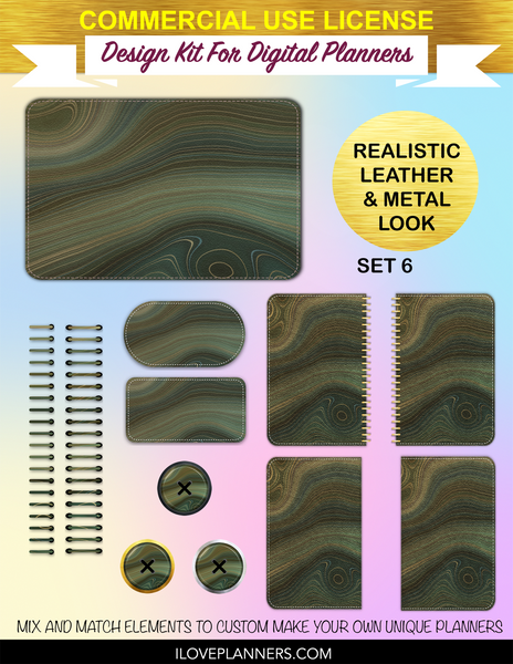 Earth Strata Agate Geode Textures Digital Planners, Spirals, Coils, Customize Your Digital Planners, Commercial Use OK, Digital Planners, Digital Journals, Compatible for PC, Mac, CANVA. #60
