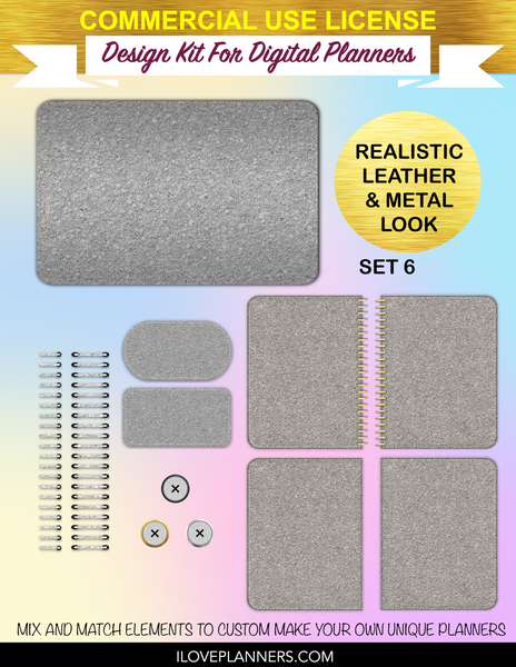 Glitter Texture Cover Kit for Digital Planners, Spirals, Coils, Customize Your Digital Planners, Commercial Use OK, Digital Planners, Digital Journals, Compatible for PC, Mac, Canva. #131