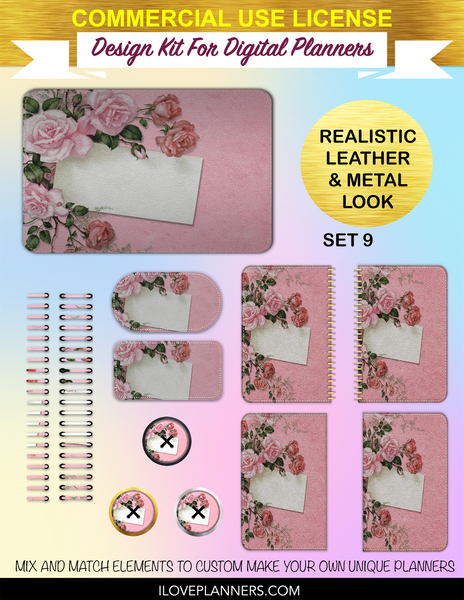 Old Shabby Pink Paper Textures Digital Planners, Spirals, Coils, Customize Your Digital Planners, Commercial Use OK, Digital Planners, Digital Journals, Compatible for PC, Mac, CANVA. #35