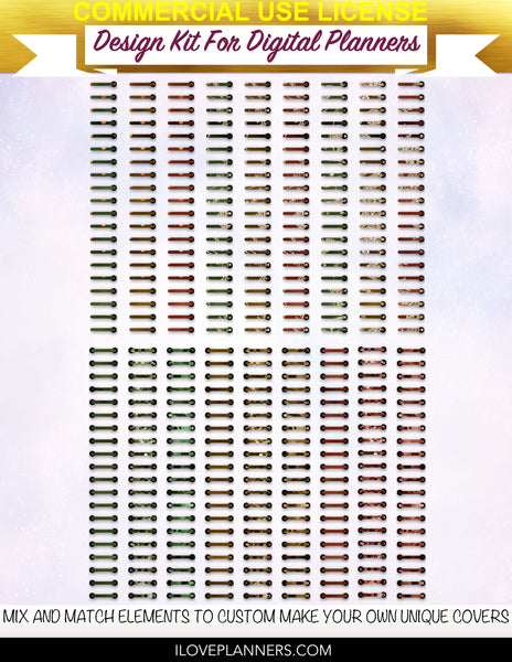 Burgundy and Gold Tiger Digital Planners, Cover Kit, Spirals, Coils, Customize Your Digital Planners, Commercial Use OK, Digital Planners, Digital Journals, Compatible for PC, Mac, CANVA. #152