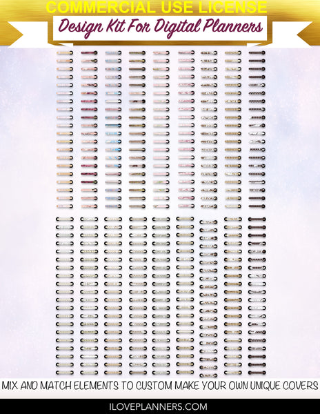 Burgundy and Gold Tiger Digital Planners, Cover Kit, Spirals, Coils, Customize Your Digital Planners, Commercial Use OK, Digital Planners, Digital Journals, Compatible for PC, Mac, CANVA. #152